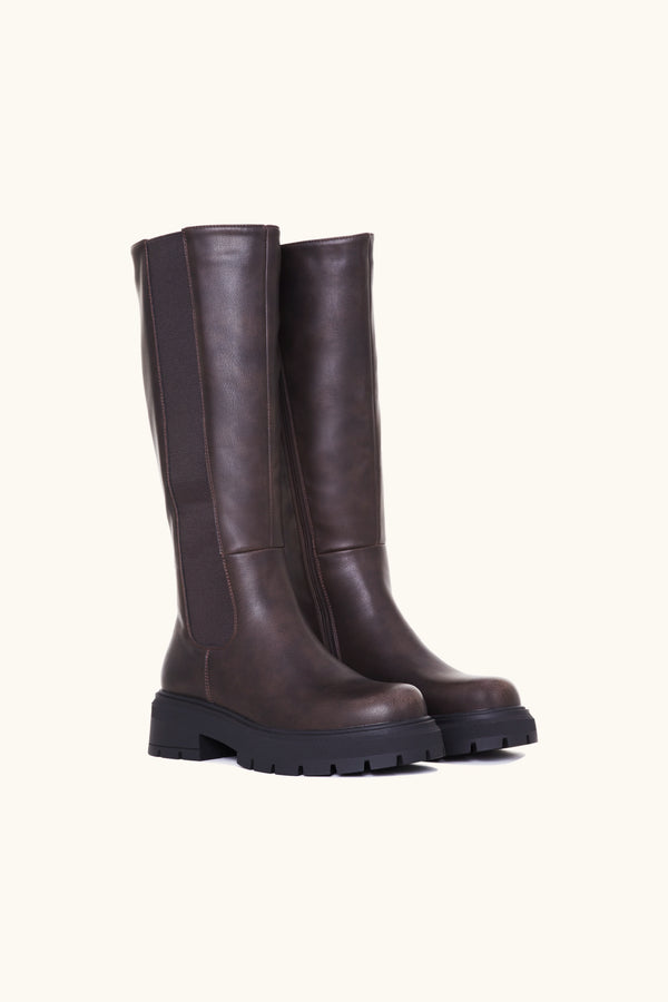 Stephan Bottes Chunky Hauteur Genoux Marron