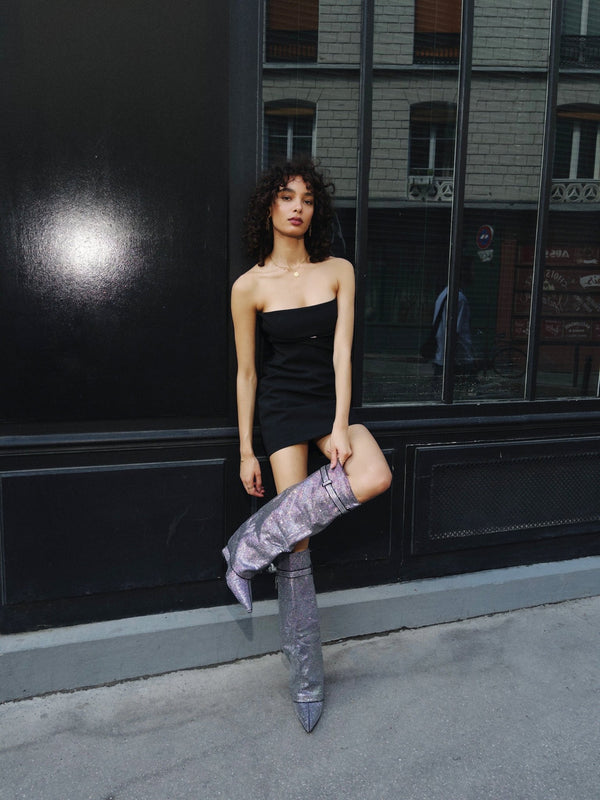 Stephan Bottes Compensées à Strass Argent