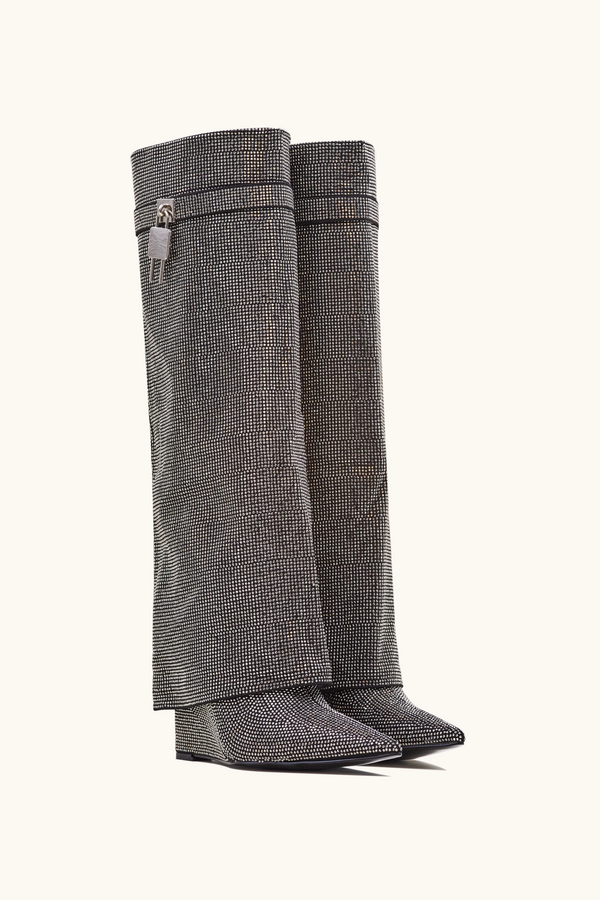 Stephan Bottes Compensées à Strass Noir