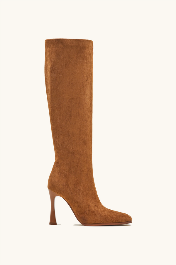 stephan Bottes en suédine à talons camel