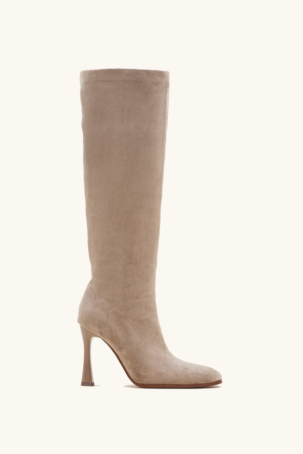 stephan Bottes en suédine à talons khaki