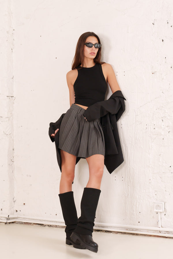 Stephan Bottes Guêtres En Maille Tricotée Noires