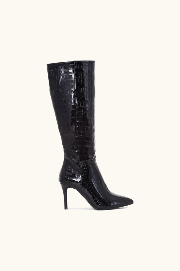 stephan Bottes vernies à effet croco noires