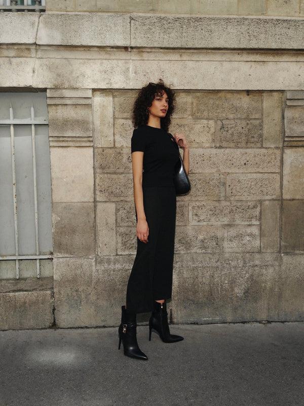 Stephan Bottines à Talons Lock Noires