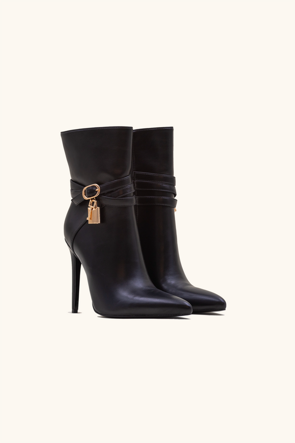 Stephan Bottines à Talons Lock Noires