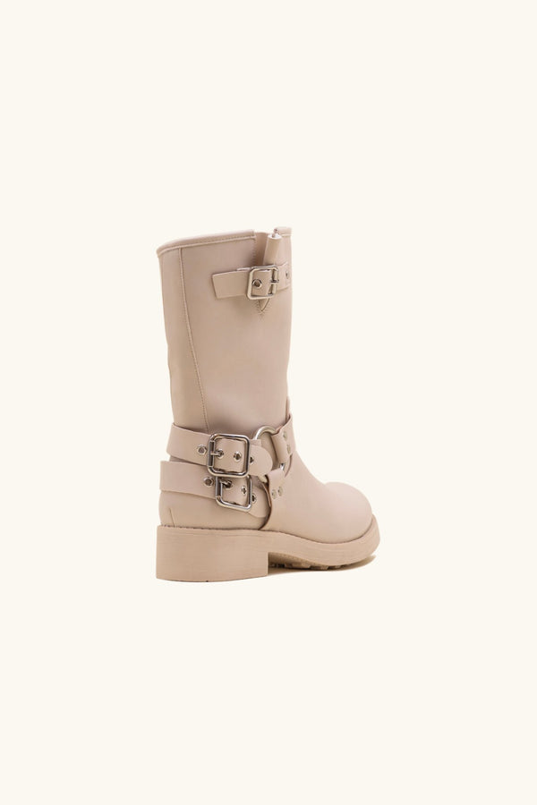 Stephan Bottines Bikers à Sangles Beige