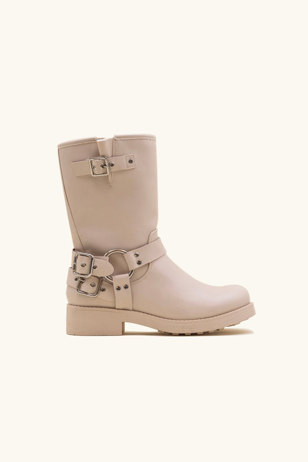 stephan Bottines bikers à sangles beige