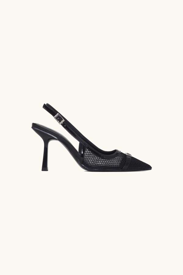 stephan Escarpins slingback à résille noires