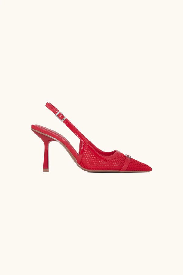 stephan Escarpins slingback à résille rouges