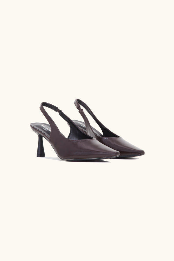 Stephan Escarpins Slingback Bout Pointu Bordeaux