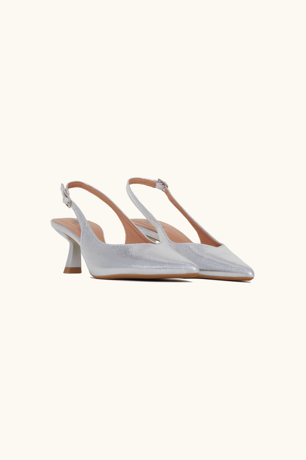 Stephan Escarpins Slingback Métallisés Argent