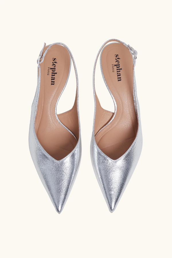 Stephan Escarpins Slingback Métallisés Argent