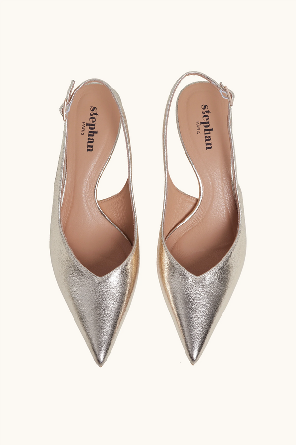 Stephan Escarpins Slingback Métallisés Dorées