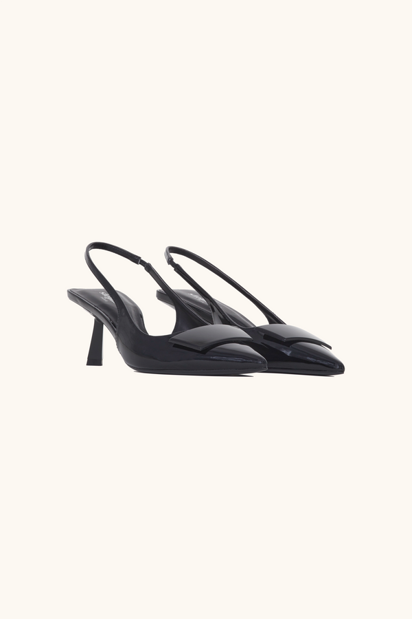 Stephan Escarpins Slingback Vernis Noires