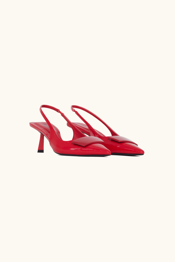 Stephan Escarpins Slingback Vernis Rouges