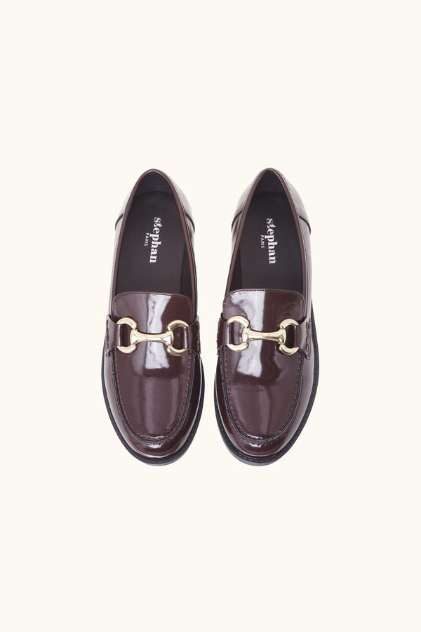 Stephan Mocassins Marron à Boucles Dorées