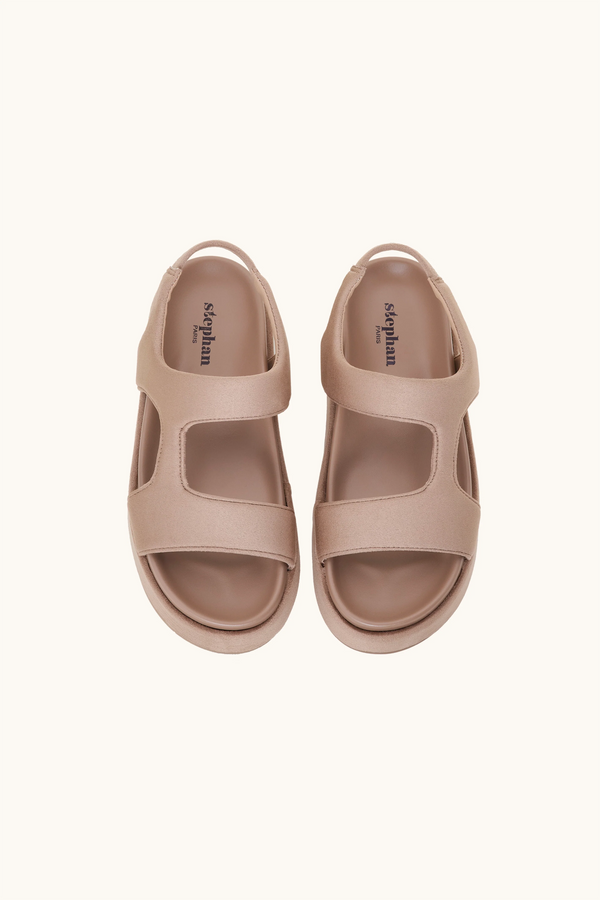 Stephan Sandales Minimaliste à Plateforme Beige