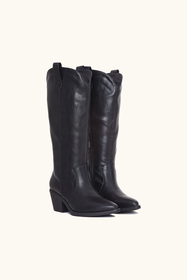 Stephan Santiags Cowboy Similicuir Noires