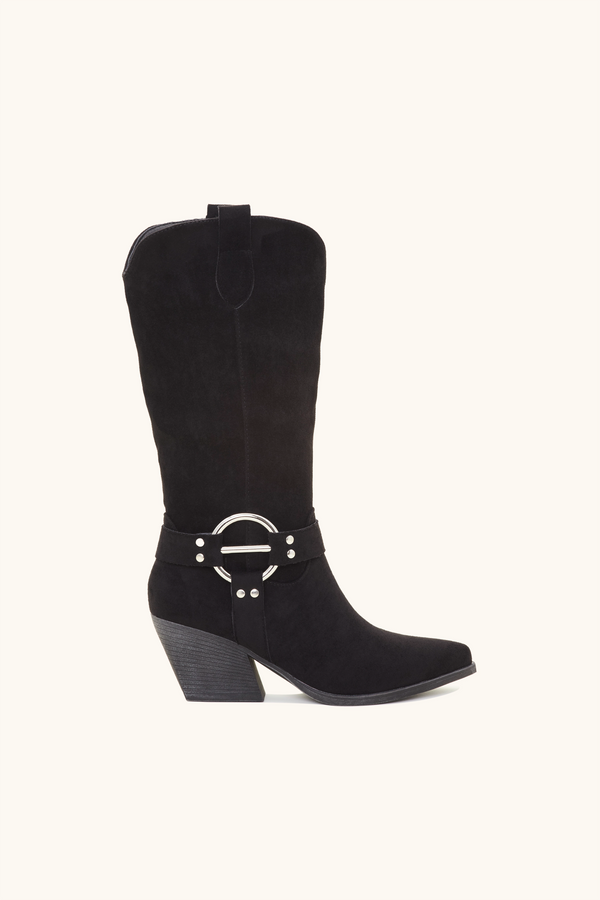 stephan Santiags hautes à anneau décoratif noir