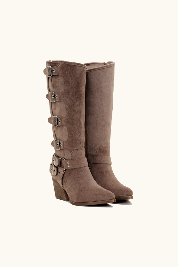 Stephan Santiags Hautes à Multiple Sangles Khaki