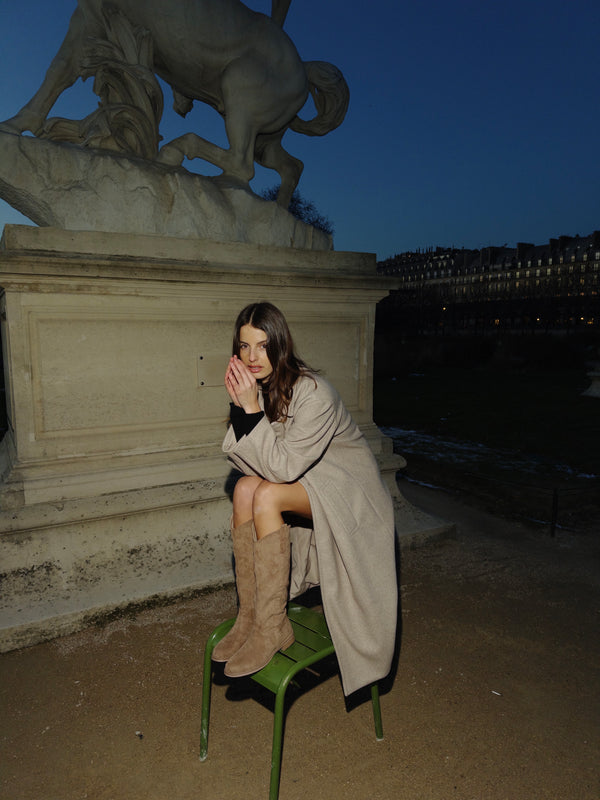 Stephan Santiags Hautes En Suédine Khaki