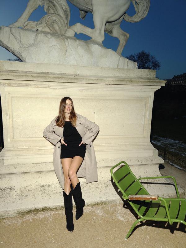 Stephan Santiags Western En Suédine Noir