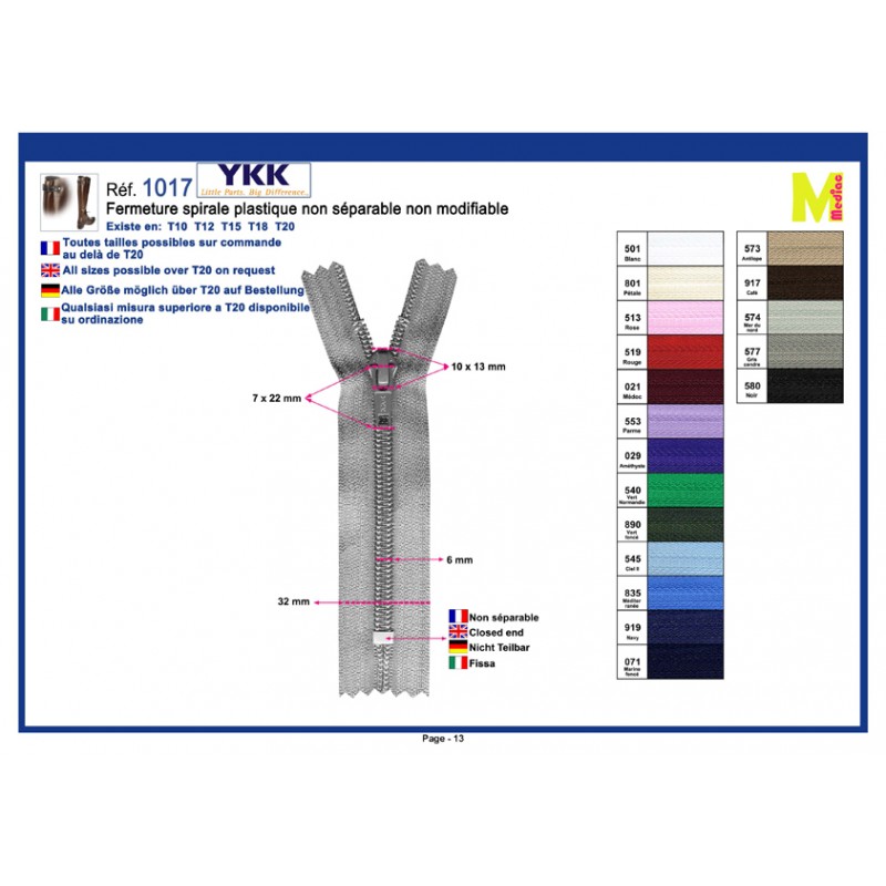 Stephanoise M1017 - FERMETURE CFC56. FINE NYLON N°5 N/S
