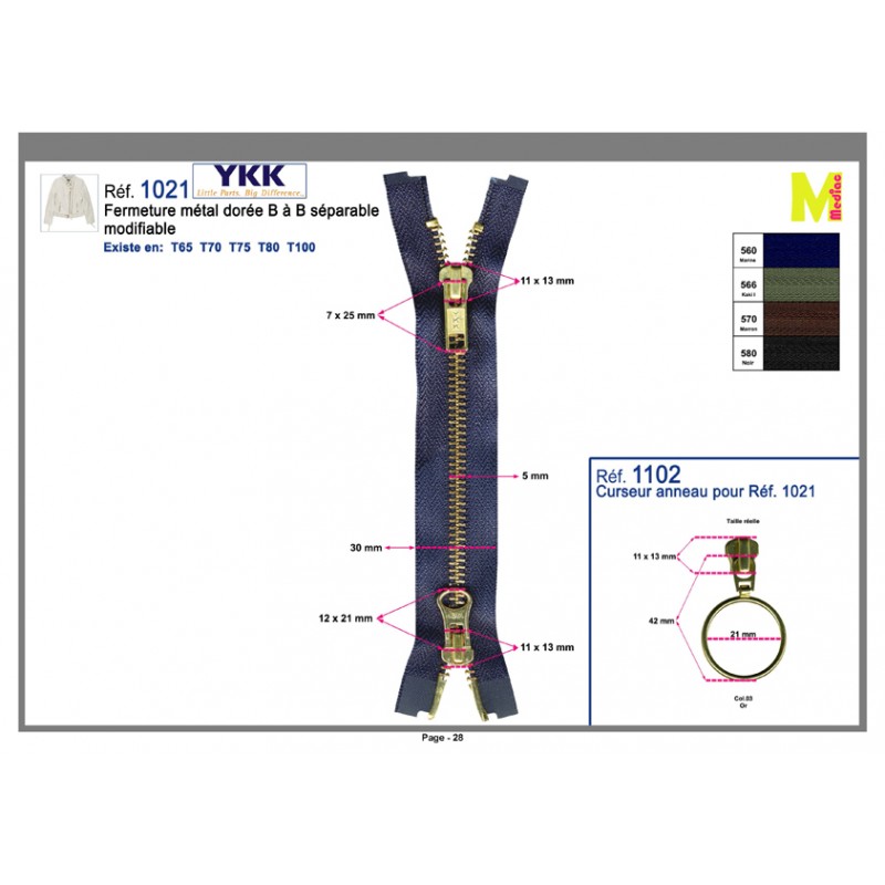 Stephanoise M1021 - FERMETURE BOUCHE A BOUCHE SEPARABLE METAL 5
