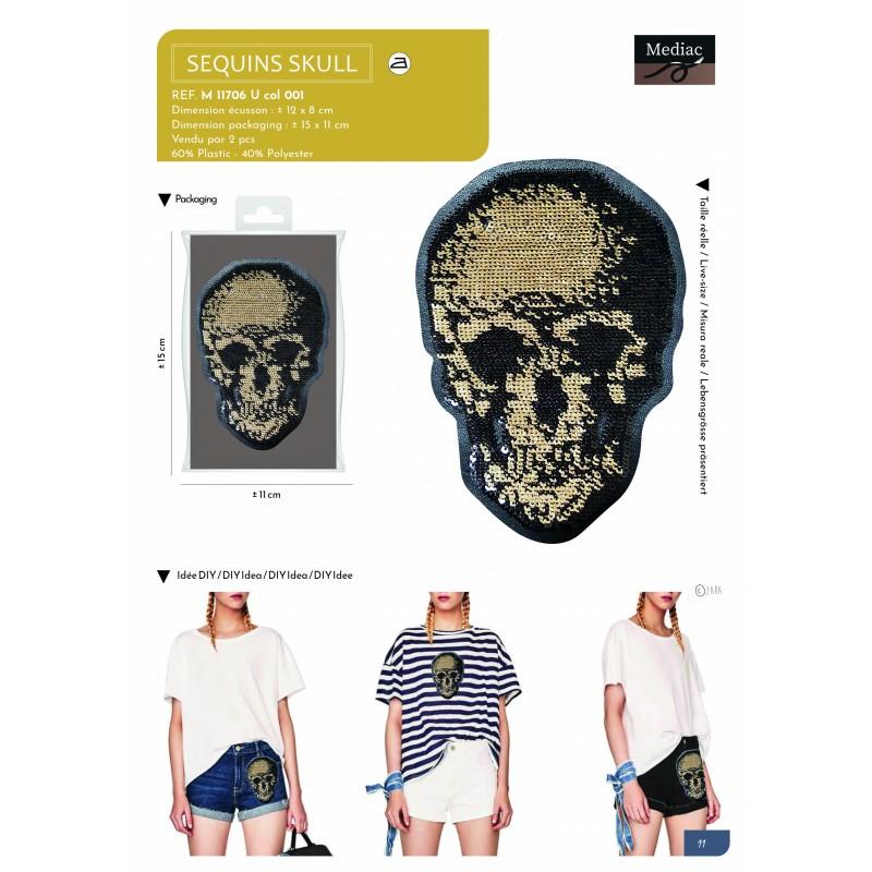 Stephanoise M11706 - XL ECUSSON TETE DE MORT THERMOCOLLANT