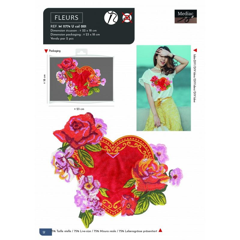 Stephanoise M11774 - XL ECUSSON PATCH FLEURS A COUDRE