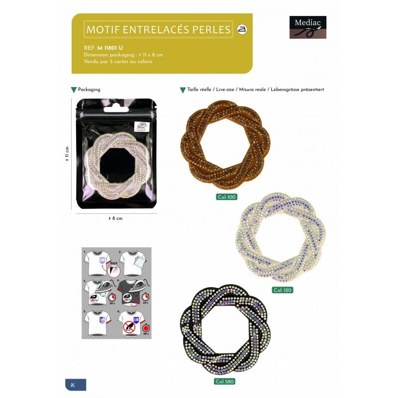 Stephanoise M11801 - MOTIF ENTRELACS PERLES THERMOCOLLANT