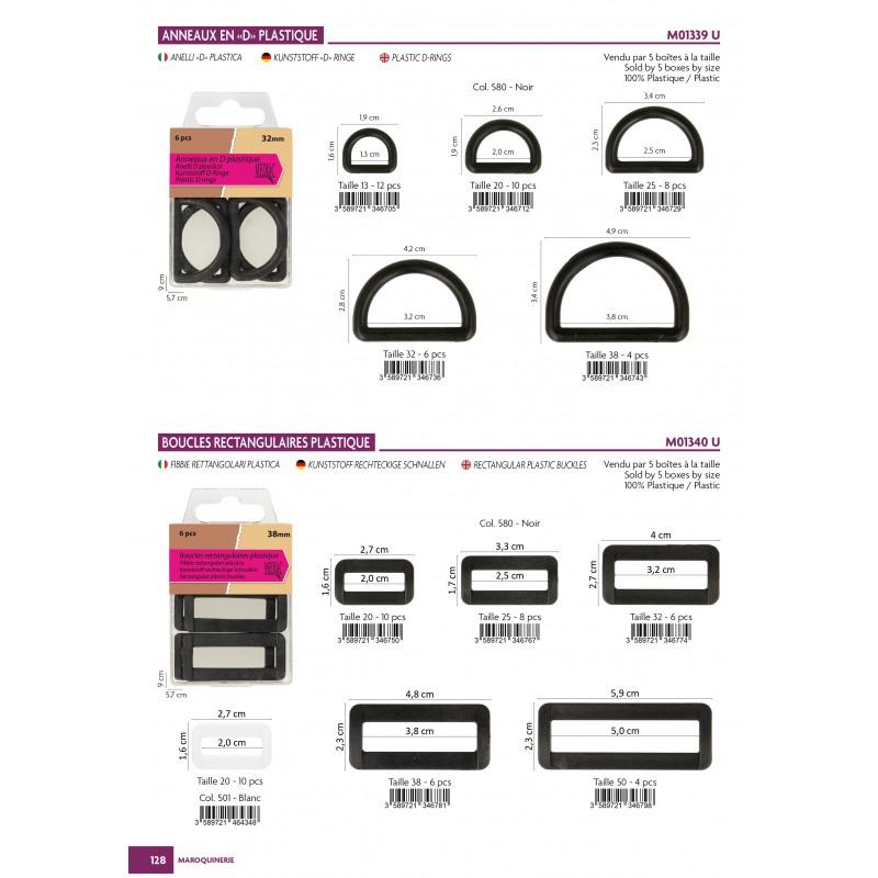 Stephanoise M1340 - BOUCLES RECTANGULAIRES PLASTIQUE 50MM*4