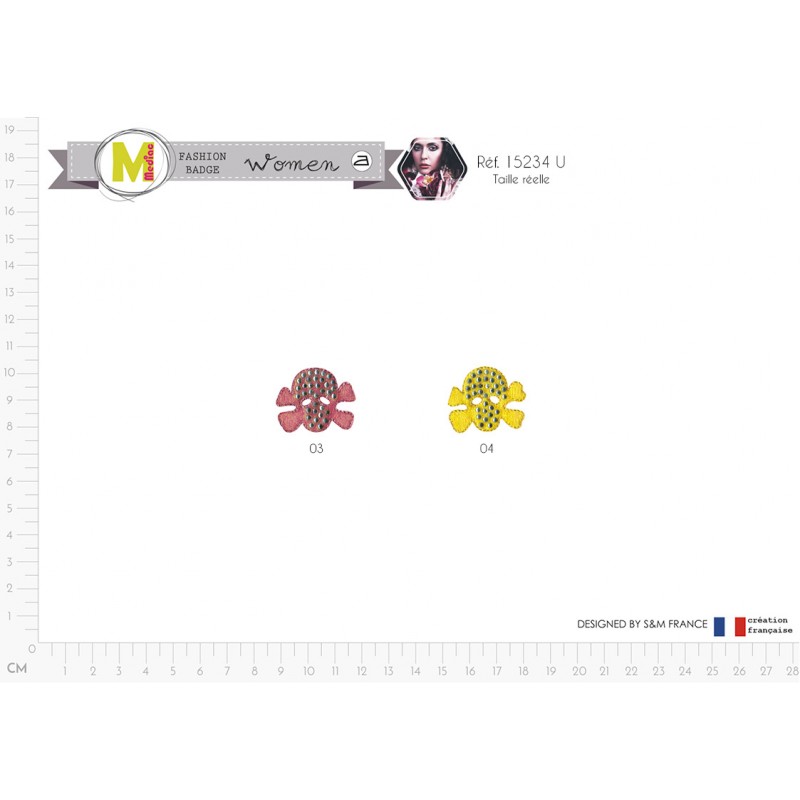 Stephanoise M15234 - S ECUSSON TETE DE MORT PAILLETTE