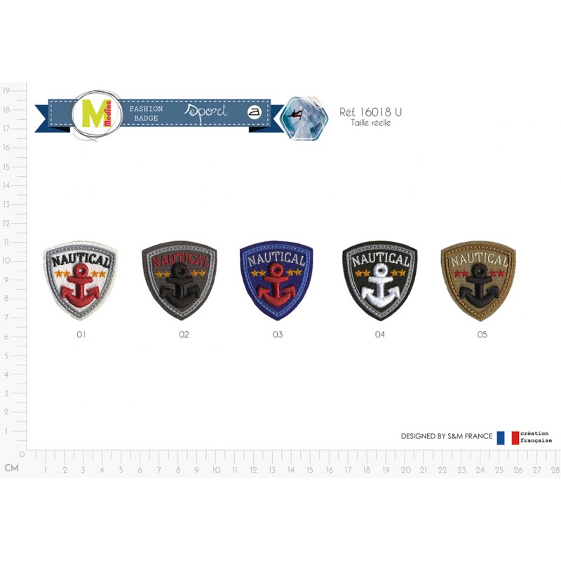 Stephanoise M16018 - S ECUSSON BLASON NAUTICAL 4 5X4CM