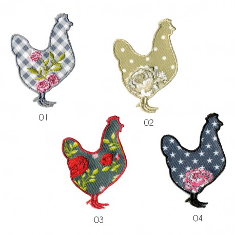 stephanoise M16097 - S ECUSSON POULES FLEURIES 3X3 5CM