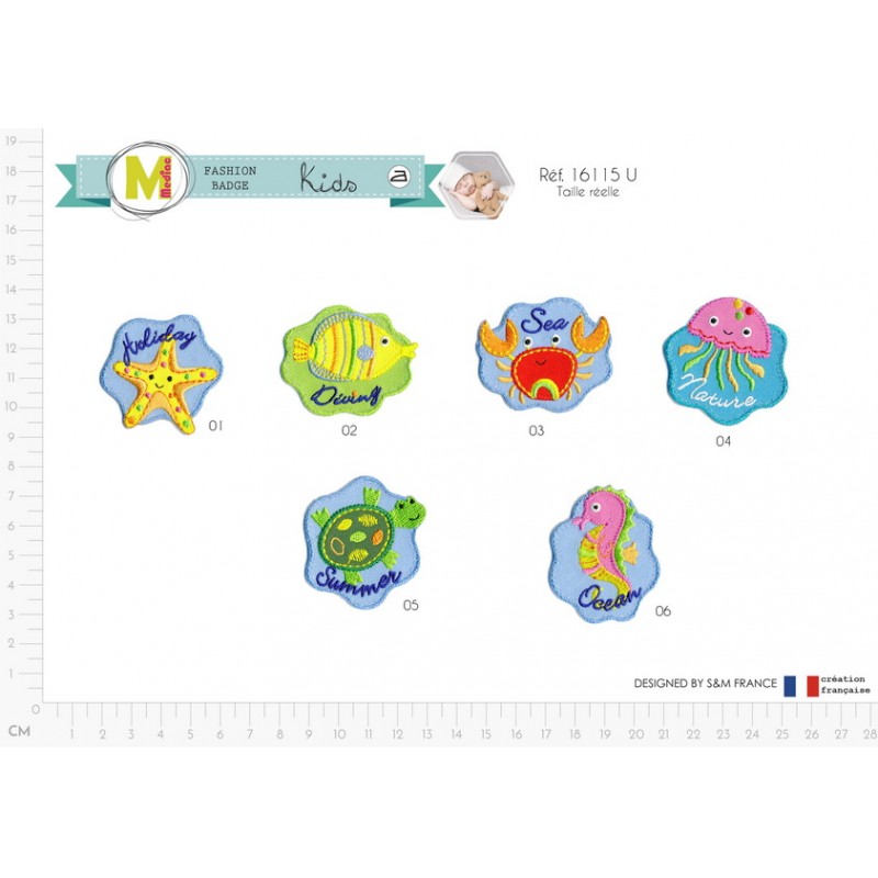 Stephanoise M16115 - S ECUSSON ANIMAUX DE LA MER 5X4 5
