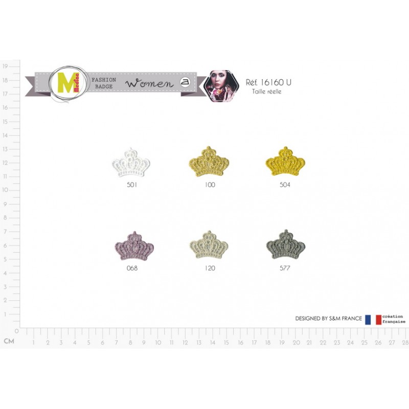 Stephanoise M16160 - S ECUSSON COURONNE A BRODERIE 2X3CM