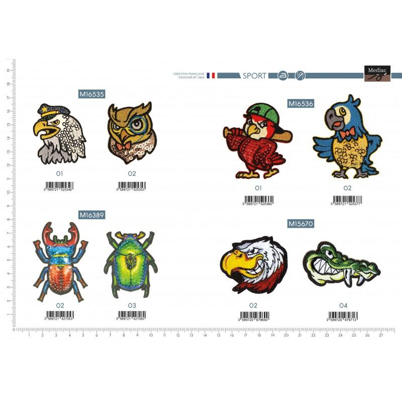 Stephanoise M16535 - S ECUSSON CORBEAU ET CHOUETTE SEQUIN