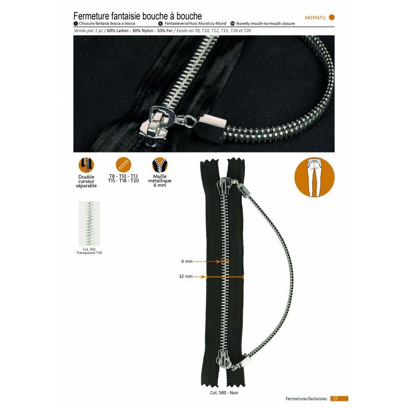 Stephanoise M1947 - FERMETURE BOUCHE A BOUCHE FANTAISIE 15CM