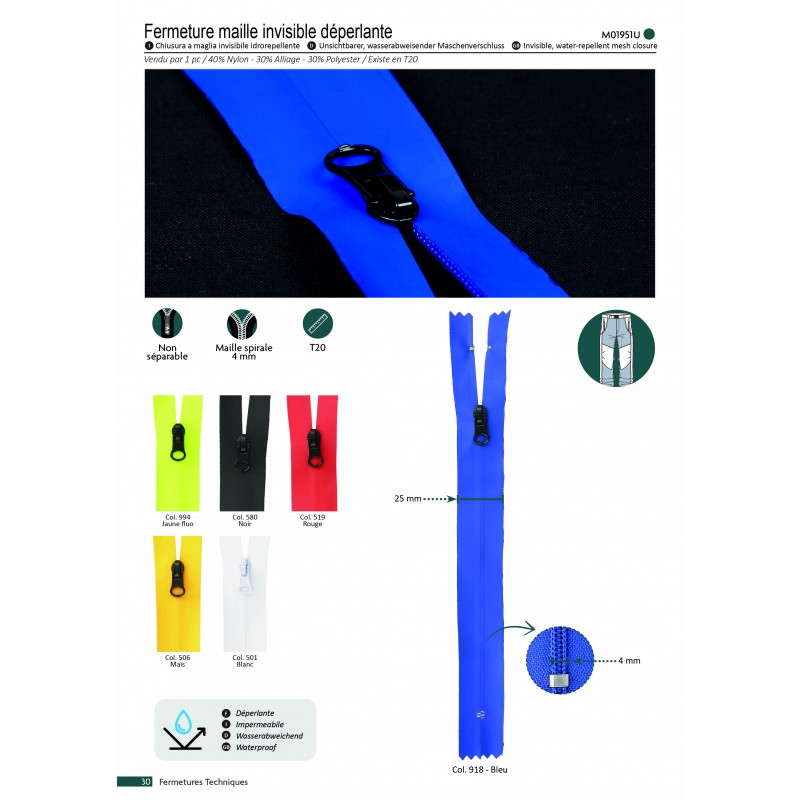 Stephanoise M1951 - FERMETURE INVISIBLE NS DEPERLANTE