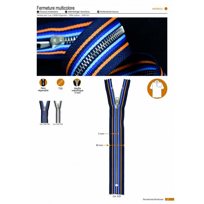 Stephanoise M1965 - FERMETURE MULTICOLORE NON SEPARABLE