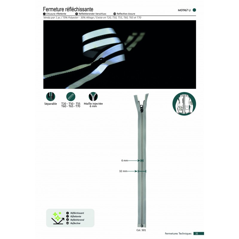 Stephanoise M1967 - FERMETURE REFLECHISSANTE SEPARABLE