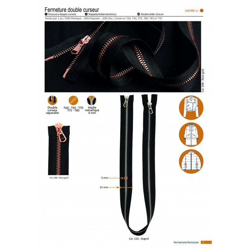 Stephanoise M1981 - FERMETURE DOUBLE CURSEUR SEPARABLE