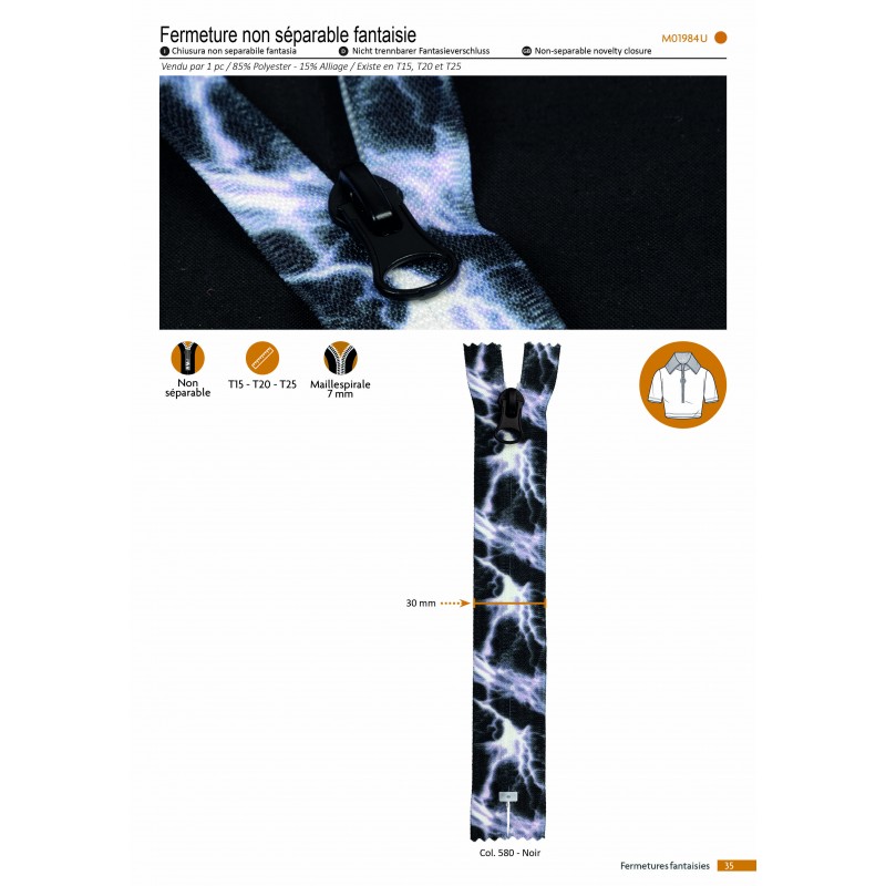 Stephanoise M1984 - FERMETURE NON SEPARABLE FANTAISIE