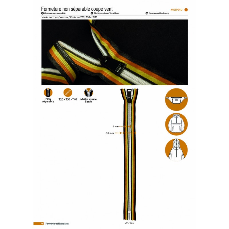 Stephanoise M1994 - FERMETURE COUPE VENT NON SEPARABLE