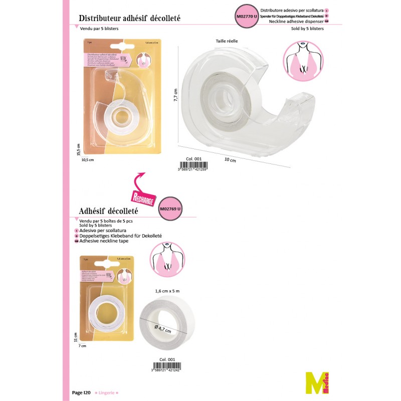 Stephanoise M2770 - DISTRIBUTEUR ADHESIF DECOLLETE 5M