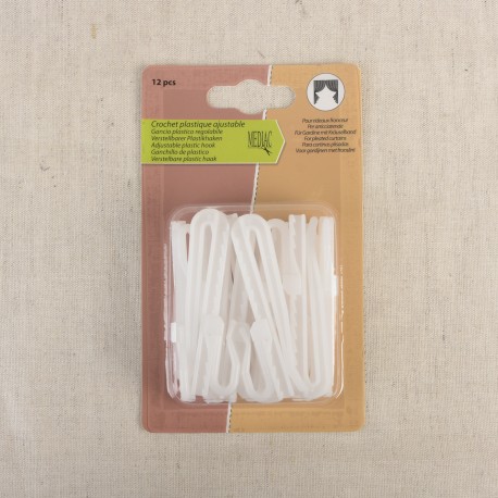 stephanoise M391 - CROCHET PLASTIQUE AJUSTABLE 7CM *12PCS