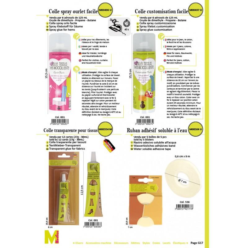 Stephanoise M504 - RUBAN ADHESIF SOLUBLE A L EAU 9MX6MM