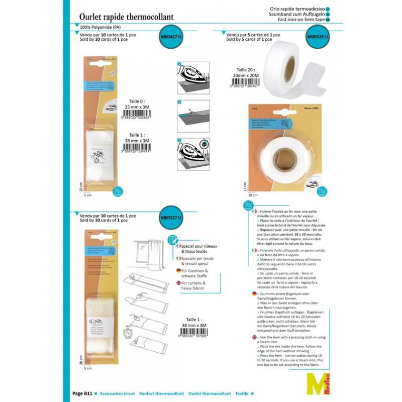 Stephanoise M527 - OURLET THERMOCOLLANT TISSU LOURD 38MMX3M