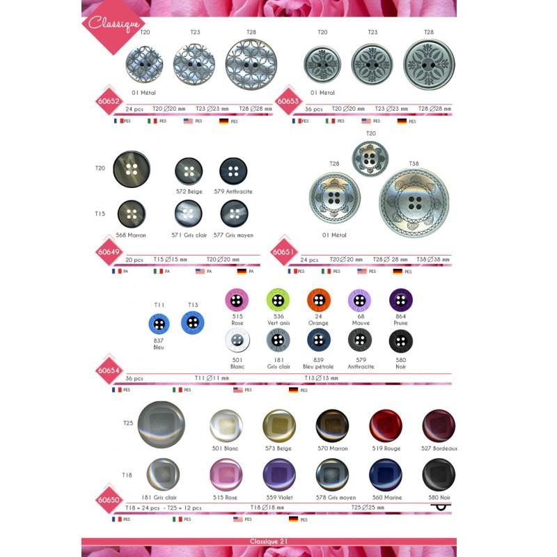 Stephanoise M60653 - BOUTON POLYESTER TRIBAL+FLEUR 2TROUS